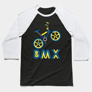 Blue & Yellow BMX Burner Baseball T-Shirt